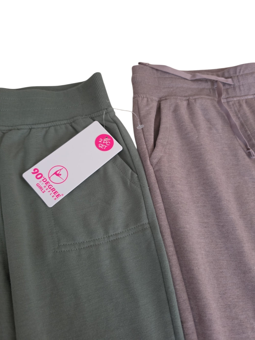 Kids Two-Pack Cozy Joggers - Olive Green & Taupe - Picture 2 of 2